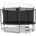 thumbnail image 1 of XMIKA Trampoline with Enclosure Net for Kids and Adults, 1200LBS Capacity 12FT Trampoline with Basketball Hoop, Ladder, LED Lights, Sprinkler, Outdoor Heavy Duty Trampoline, Black, 1 of 7