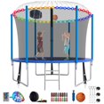 thumbnail image 1 of Kumix Trampoline for Kids, 8FT Trampoline with Enclosure, Basketball Hoop and Ladder, 800LBS Capacity for 2-3 Kids, Outdoor/Indoor Round Recreational Trampoline with Extra Gift, 1 of 7