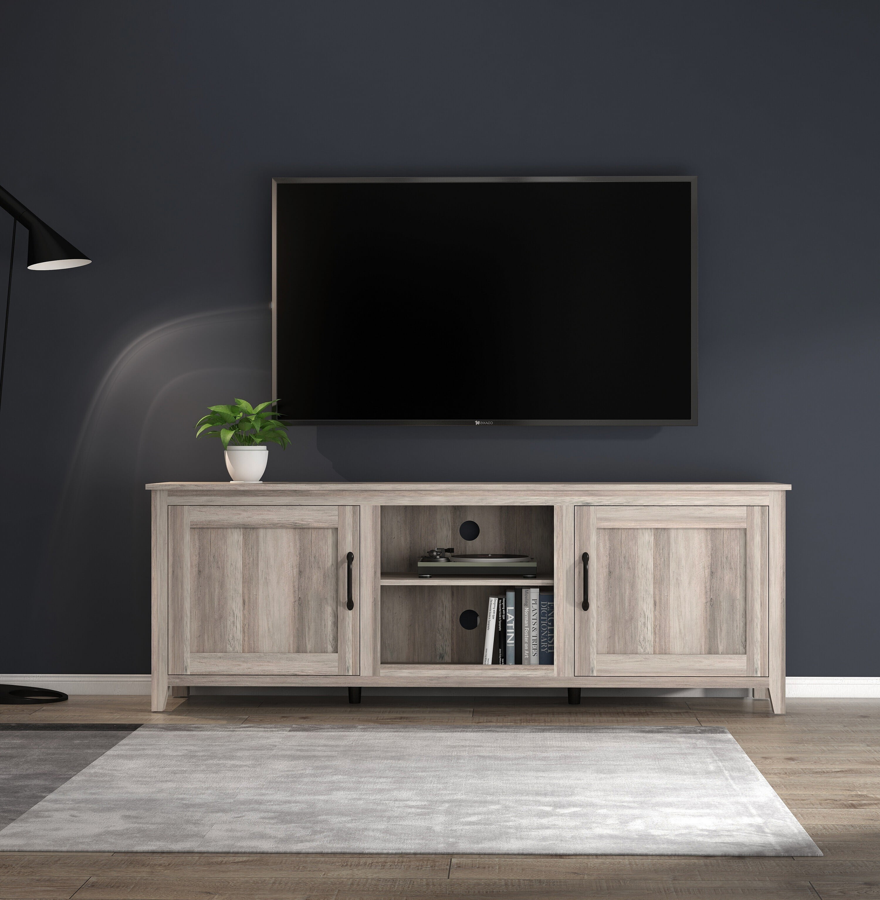 Kumji TV Stand for 60 Inch TV, MidCentury Modern Television, Stand