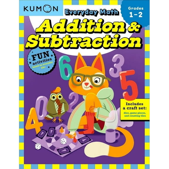 Kumon Everyday Math: Addition & Subtraction-Fun Activities for Grades 1-2-Complete with Dice, Game Pieces, and Counting , (Paperback)