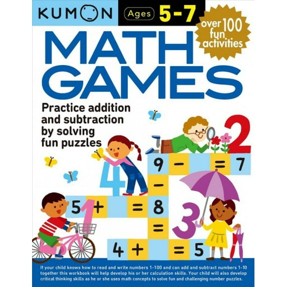 Pre-Owned Kumon Math Games (Math Skills), Ages 5-7, 128 pages Paperback