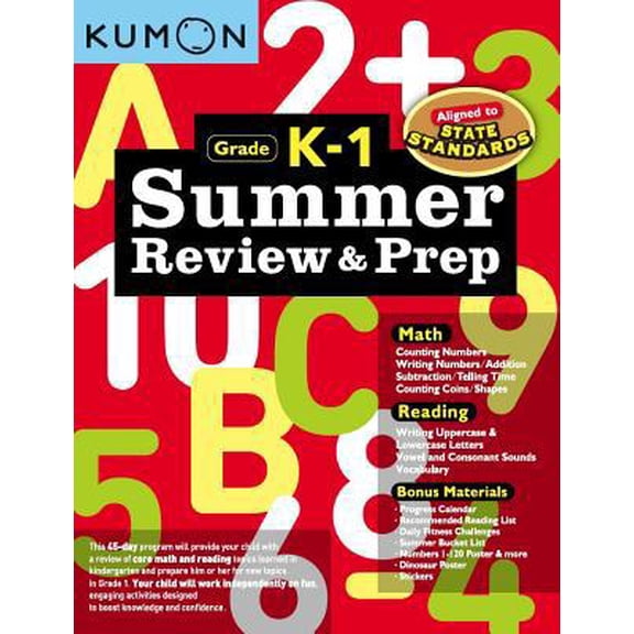Pre-Owned Kumon Summer Review and Prep K-1 (Paperback) 1941082602 9781941082607