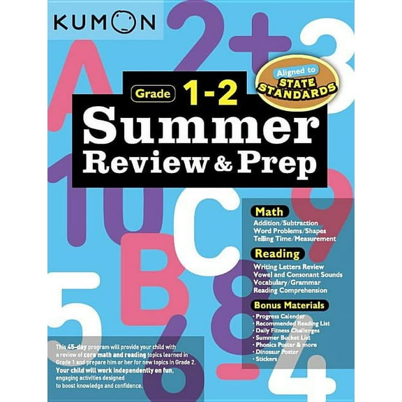 Kumon Summer Review and Prep 1-2, (Paperback)
