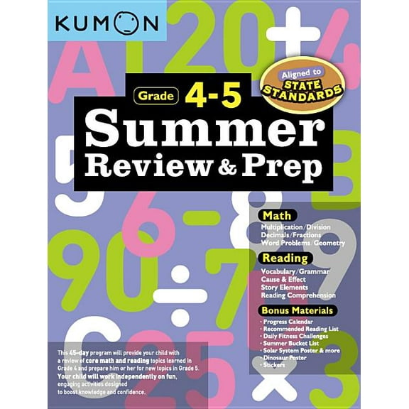 Kumon Summer Review and Prep 4-5, (Paperback)