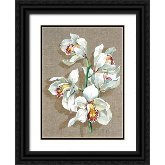 Kumorek, Krysztov 11x14 Black Ornate Wood Framed with Double Matting Museum Art Print Titled - Pretty floral I
