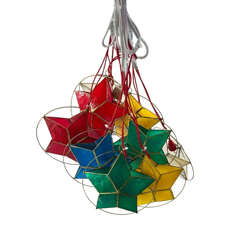 Kumukutikutitap Capiz na Parol Mini Stars Christmas Lantern