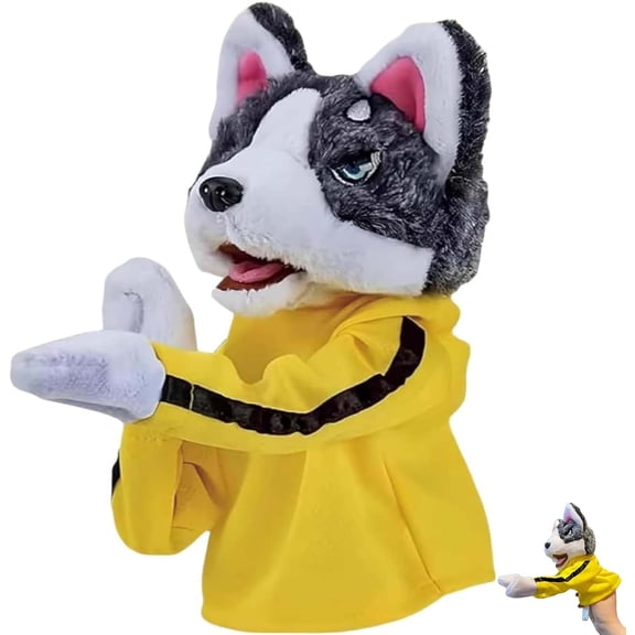 Kun-g Fu Husky, Punching Puppet, Dog Hand Puppet - Boxing Puppets, Kung Fu Animal Toy Husky Gloves with Boxing Action, Boxing Puppet for Halloween Christmas Gifts.