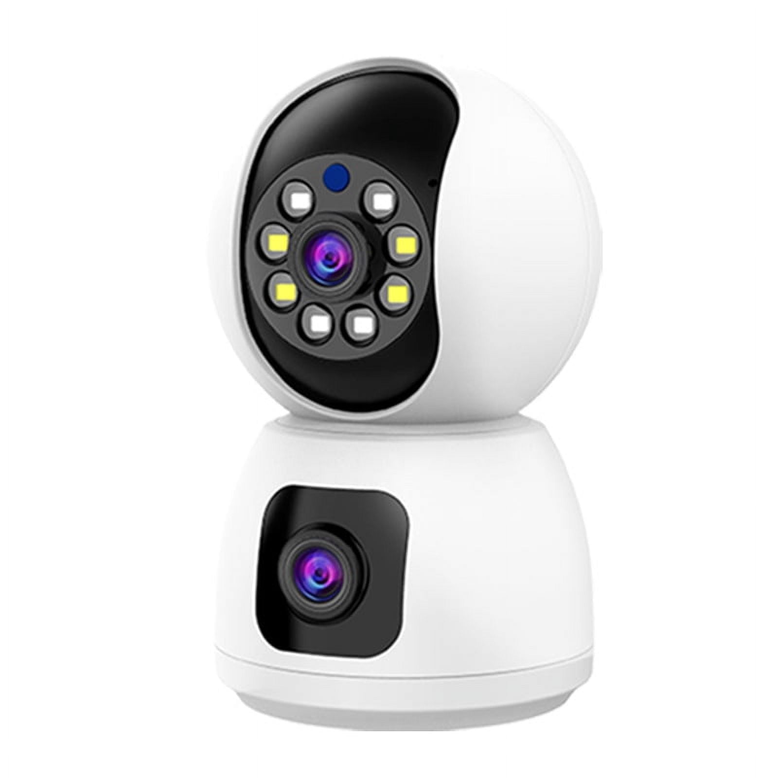 Qhkie 2K Dual Lens Indoor Camera for Home Security, Baby/Pet Monitoring with Night Vision, Motion Detection, Two-Way Audio, Siren, Cloud & SD Card Storage