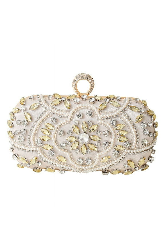 Beaded Crystal Clutch Purses for Women Evening Handbags Formal Rhinestone Wedding Purse Prom Cocktail Party Bag