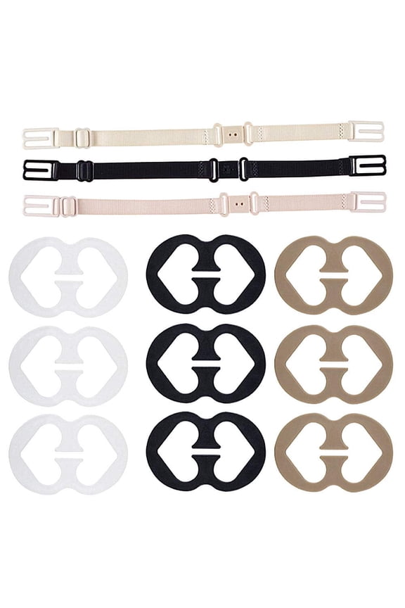 Bra Strap Clips,12Pcs Women's Bra Strap Clips Buckles Bra Strap Anti-Slip Straps