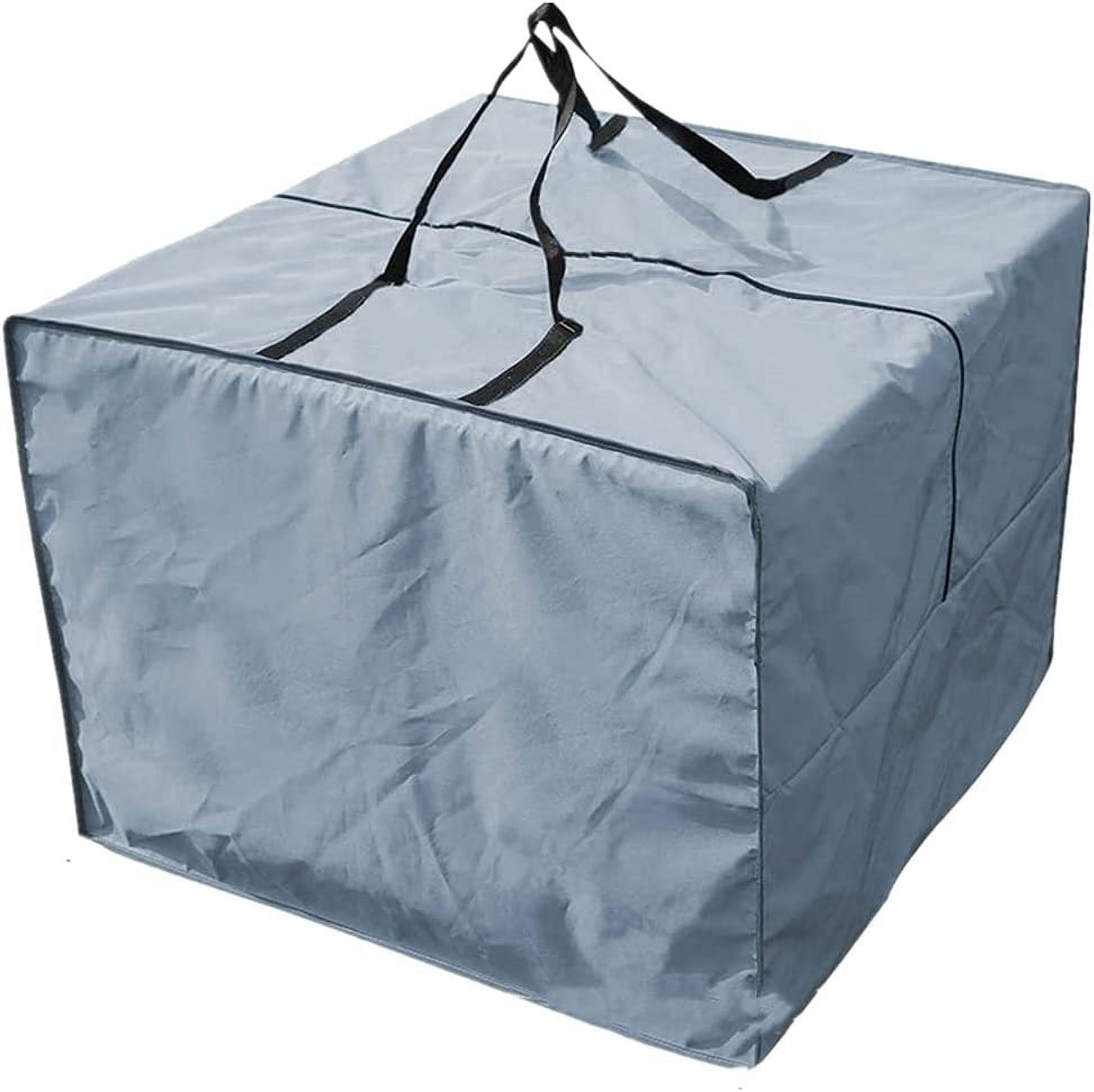 Gray Waterproof Outdoor Patio Cushion Storage Bag with Zipper and Handles 32x32x24 Inches