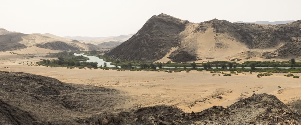 Kunene River passing through a desert Hartmann Valley Angola Namibia Canvas Art - Panoramic Images (36 x 12)