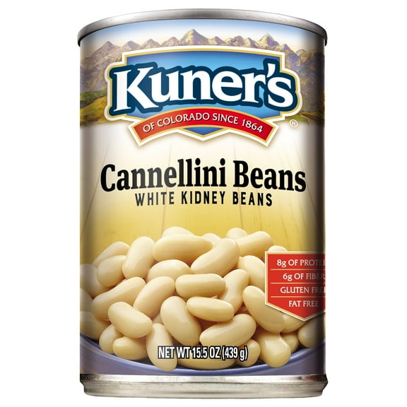 (12 pack) Kuner's Cannellini Beans White Kidney Beans 15.5 oz. Can