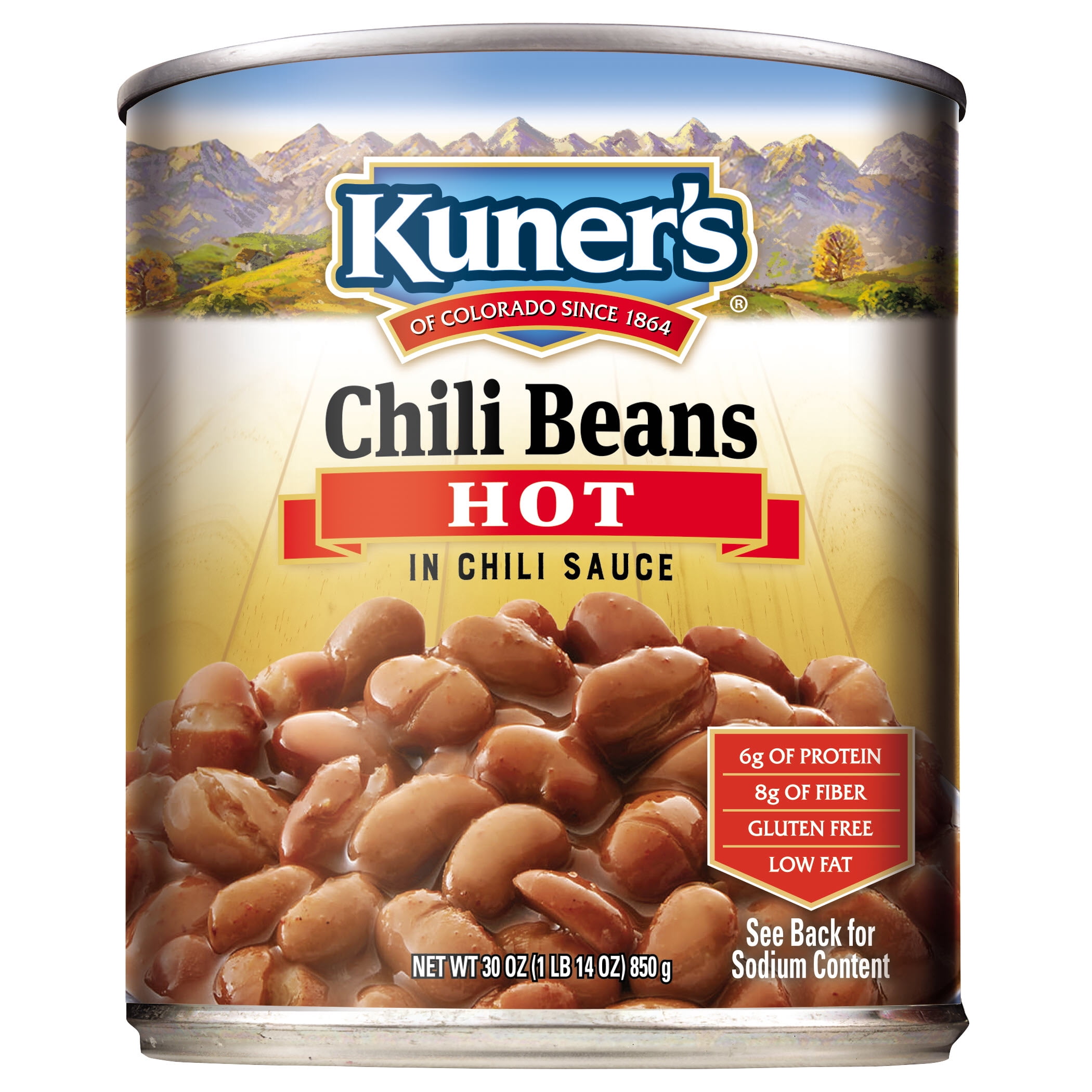 Kuner's Hot Chili Beans in Chili Sauce 30 oz. Can
