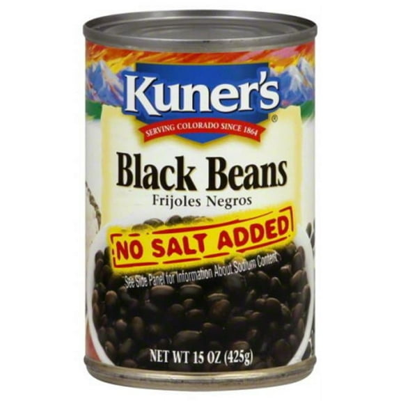 KUNERS BEAN BLACK NO SALT 15 OZ - Pack of 12