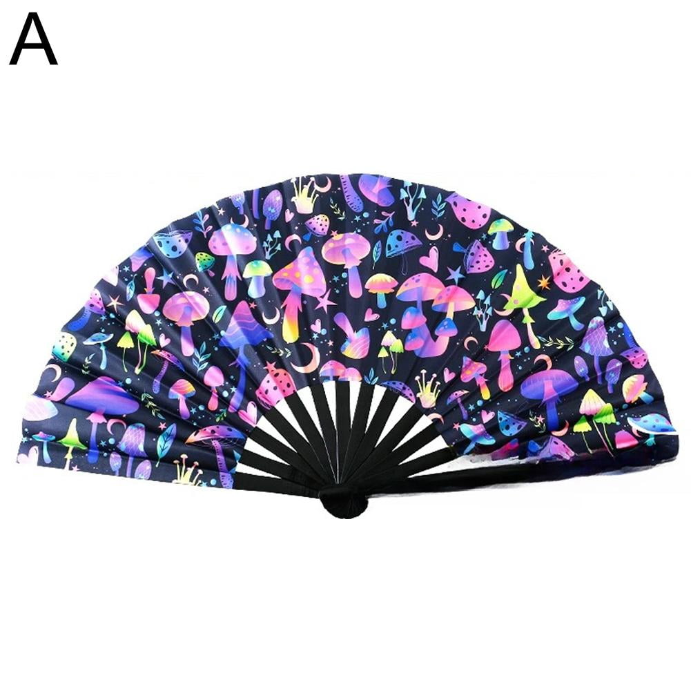 Kung Fu Fan UV Ink Printing Fluorescent Fan Bamboo Bone Folding Fans ...