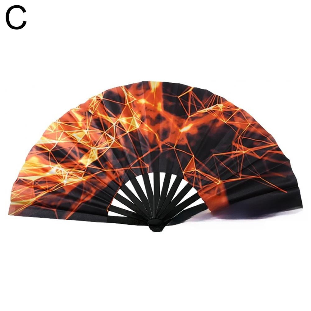 Kung Fu Fan UV Ink Printing Fluorescent Fan Bamboo Bone Folding Fans ...