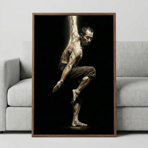 Kung Fu Fighter Dramatic Gym Wall Decor Unframed Paper Print