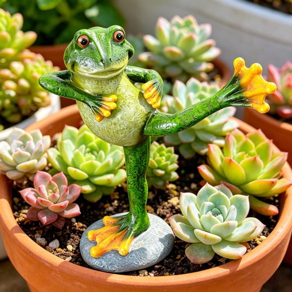 Kung Fu Frogs Resin Decorative Figurine, Home Garden Decoration Ornament, Cute Martial Arts Frog Statue, Hand Painted Garden Art, Gift for Frog Lovers, Outdoor Weatherproof Sculpture