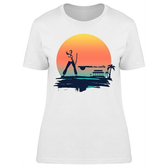 Kung Fu Martial Art Silhouette T-Shirt Women -Image by Shutterstock, Female x-Large