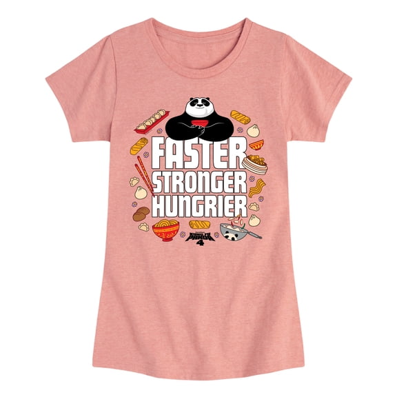 Kung Fu Panda 4 - Faster Stronger Hungrier - Girls Fitted Short Sleeve Graphic T-Shirt