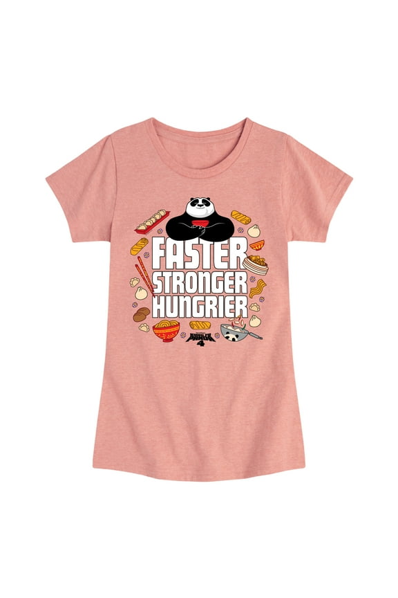 - Faster Stronger Hungrier - Girls Fitted Short Sleeve Graphic T-Shirt