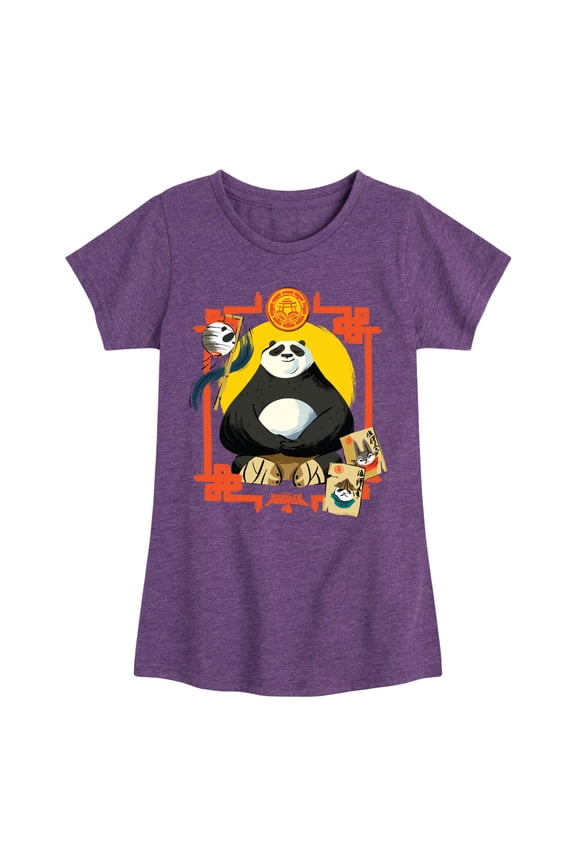 - Po Kung Fu Panda 4 - Girls Fitted Short Sleeve Graphic T-Shirt