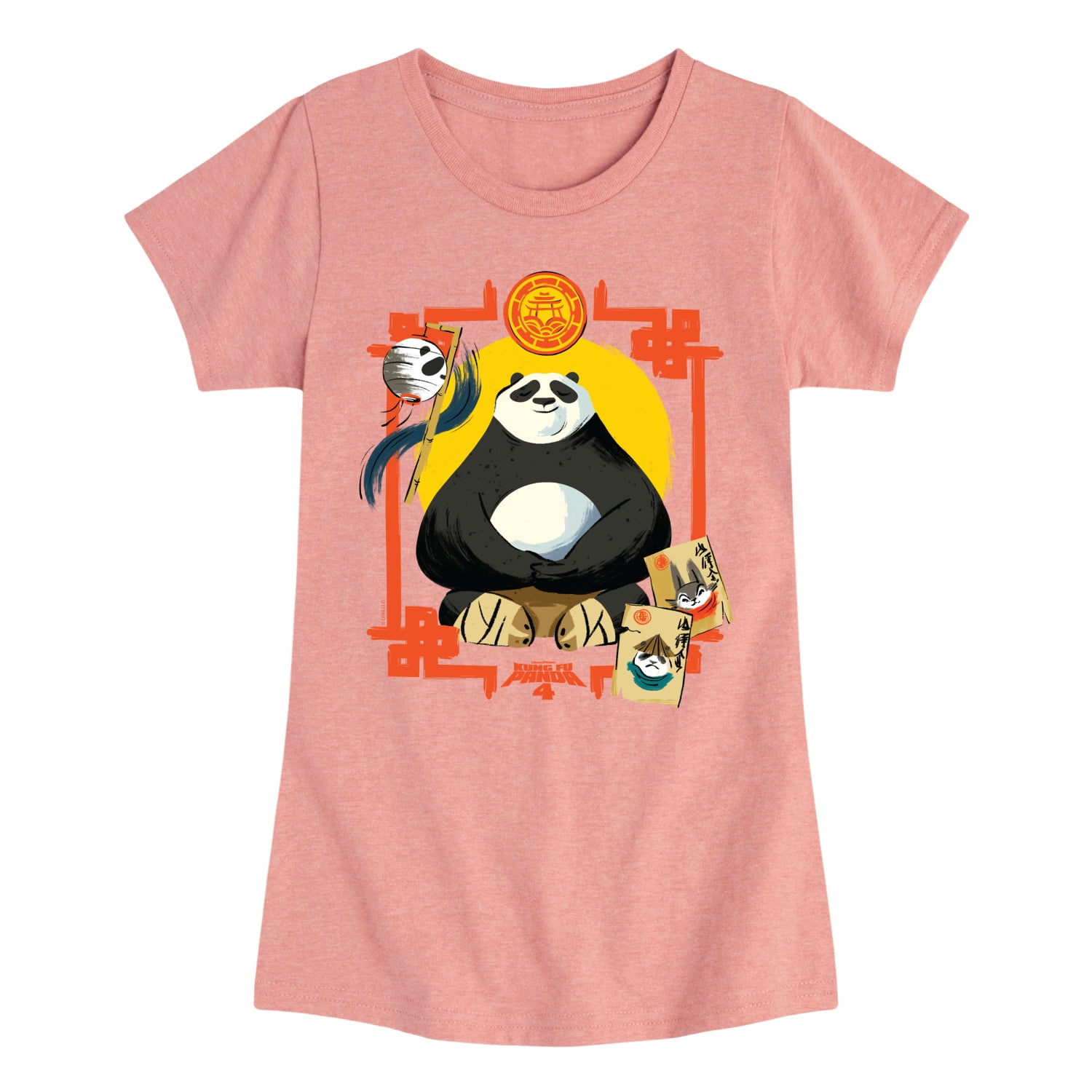 Pantaloncini Felpa Donna Rosa Kung Fu Panda Con Stampa 3D Di Po - Bioworld - 2