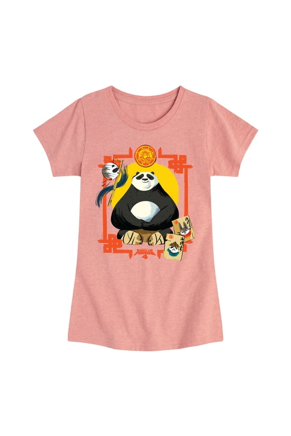 - Po Kung Fu Panda 4 - Girls Fitted Short Sleeve Graphic T-Shirt