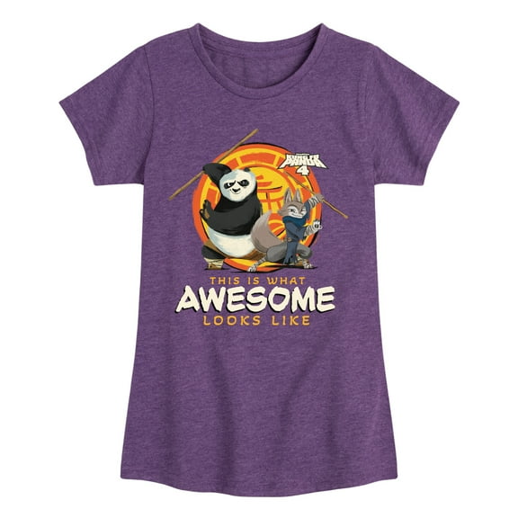 Kung Fu Panda 4 - This Is What Awesome Looks Like - Girls Fitted Short Sleeve Graphic T-Shirt