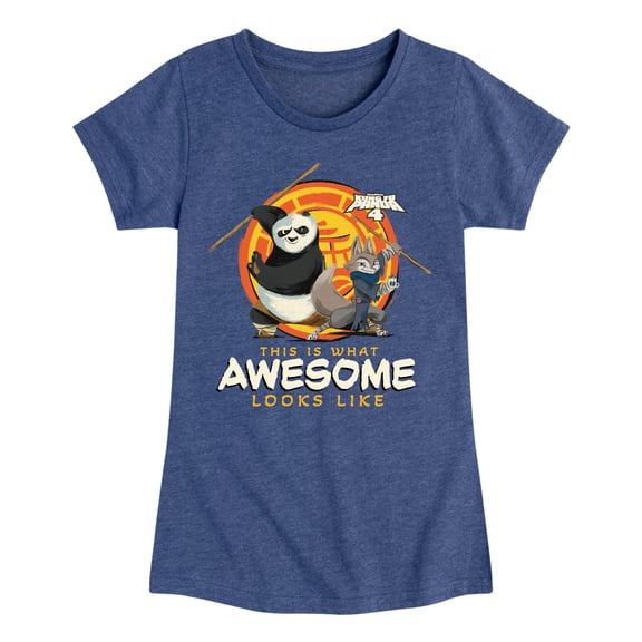Kung Fu Panda 4 - This Is What Awesome Looks Like - Girls Fitted Short Sleeve Graphic T-Shirt