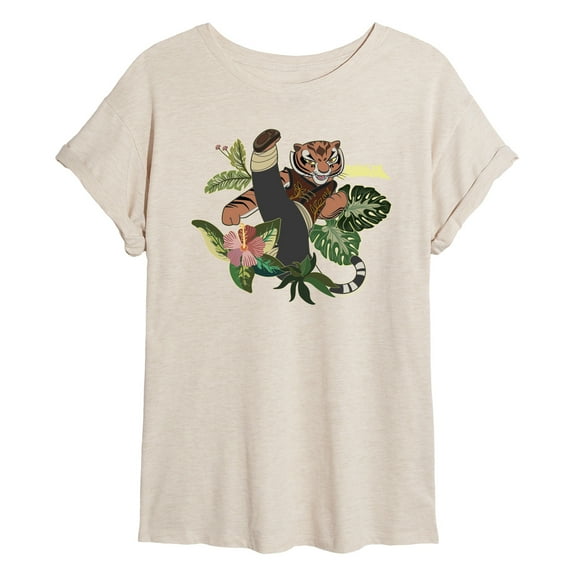 Kung Fu Panda 4 - Tiger Plants - Women'S Oversized Graphic T-Shirt