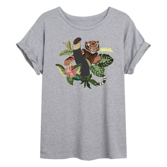 Kung Fu Panda 4 - Tiger Plants - Women'S Oversized Graphic T-Shirt