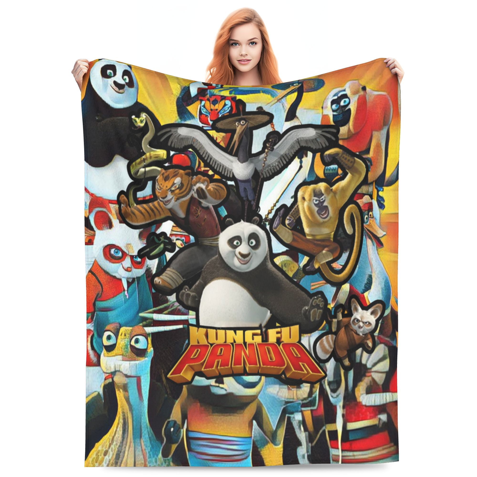 Kung Fu Panda Bed Blanket Super Soft Fleece Throw Blanket Lightweight ...