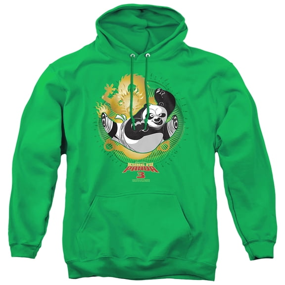 Kung Fu Panda Drago Po Unisex Adult Pull-Over Hoodie, Kelly Green, 3X-Large