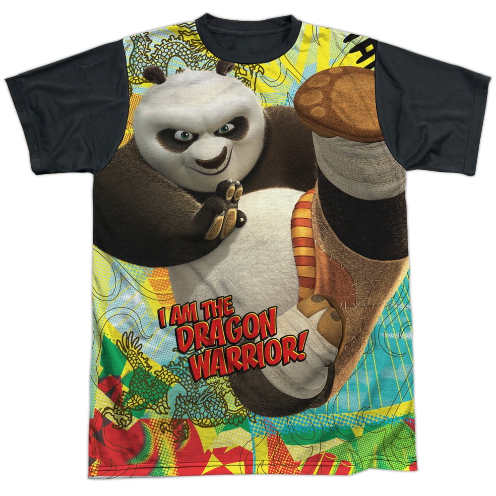 Kung Fu Panda Dragon Warrior Short Sleeve Black Back Shirt