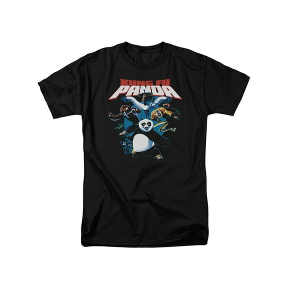 Kung Fu Panda DreamWorks Animated Family Movie Warriors Group Adult T-Shirt