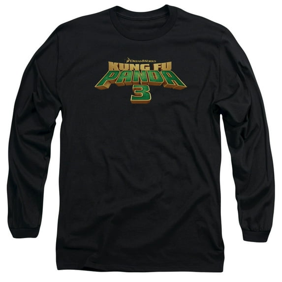 Kung Fu Panda/Logo-Long Sleeve Adult 18/1 Black