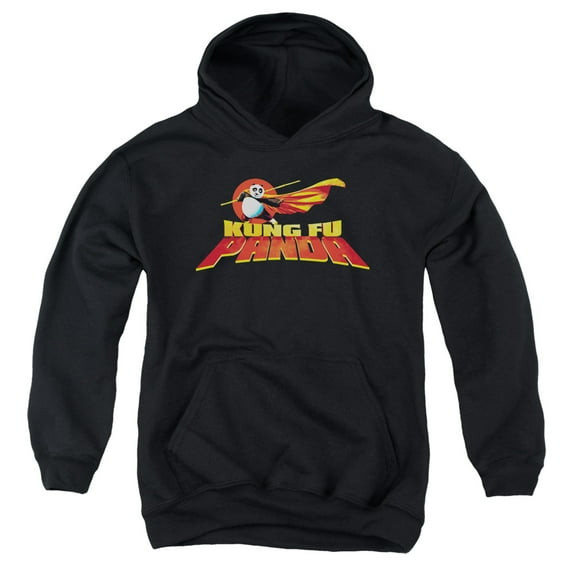 Kung Fu Panda/Logo Youth Pullover Hoodie Sweatshirt Black