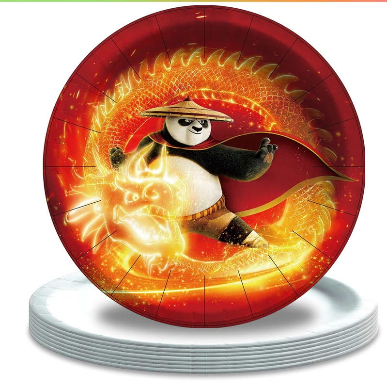 Kung Fu Panda Plates Party Supplies Birthday Decorations Tableware Disposable Dinnerware