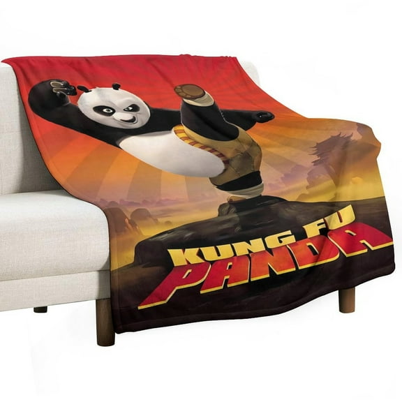 Kung Fu Panda Poster Luxury Flannel Blanket - Super Soft Anti-Static Plush Warm Blanket for Sofa Bed - Extra Large Cozy Blanket for Men and Women, Home Decor Gift.