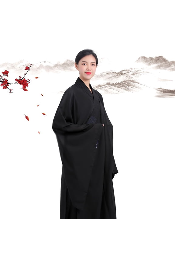 Kung Fu Suit Monk Clothing Shaolin Kung Fu Dress Zen Meditation Monk Buddhist Priest Cassock Robe Meditation Lohan Clothing