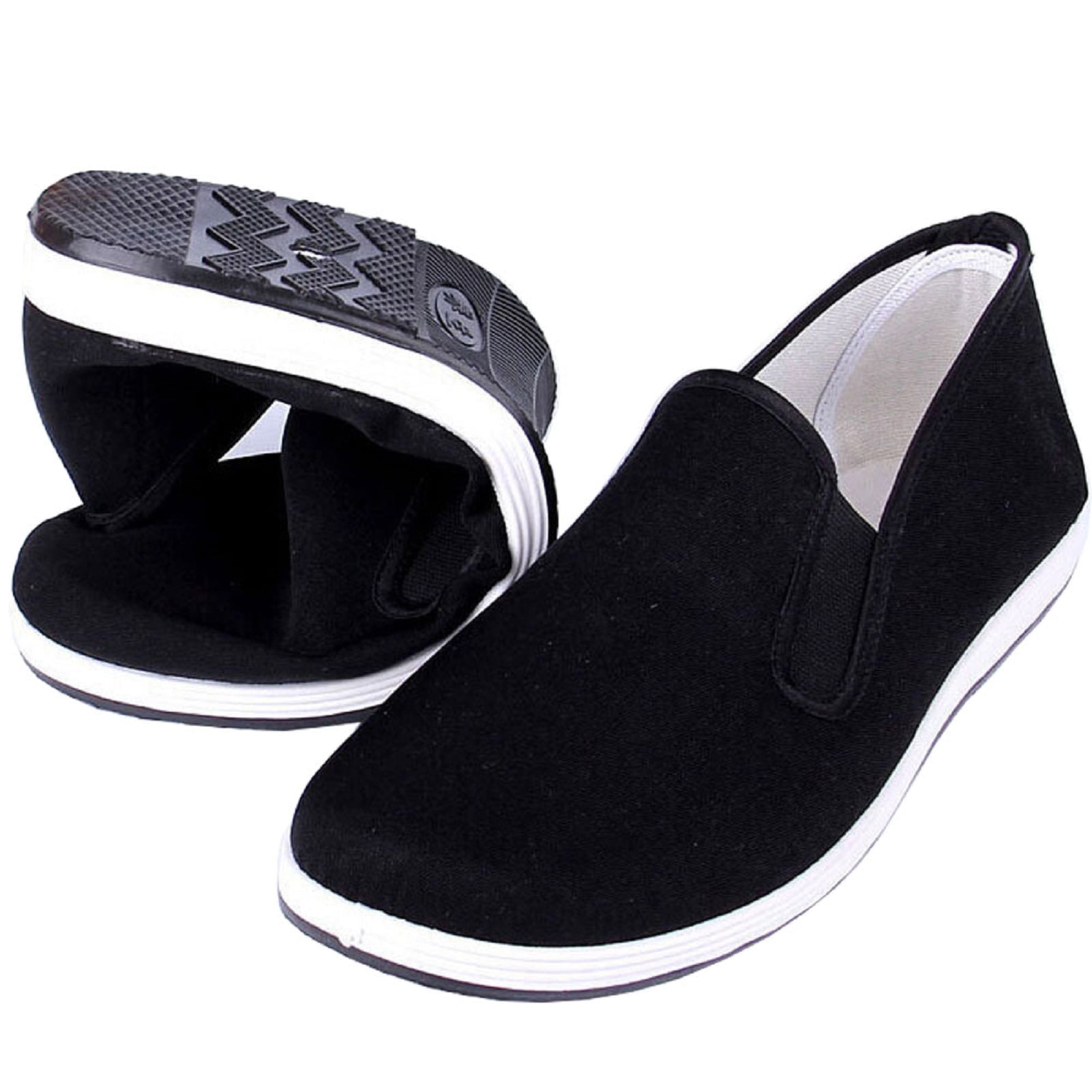 Kung Fu Tai Chi Martial Arts Shoes Rubber Sole Unisex Canvas Anti-Slip Fashion Qigong Trainerss Black EU 43 (265cm)