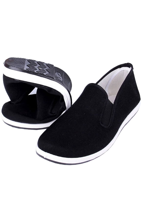 Kung Fu Tai Chi Martial Arts Shoes Rubber Sole Unisex Canvas Anti-Slip Fashion Qigong Trainerss Black EU 43 (265cm)