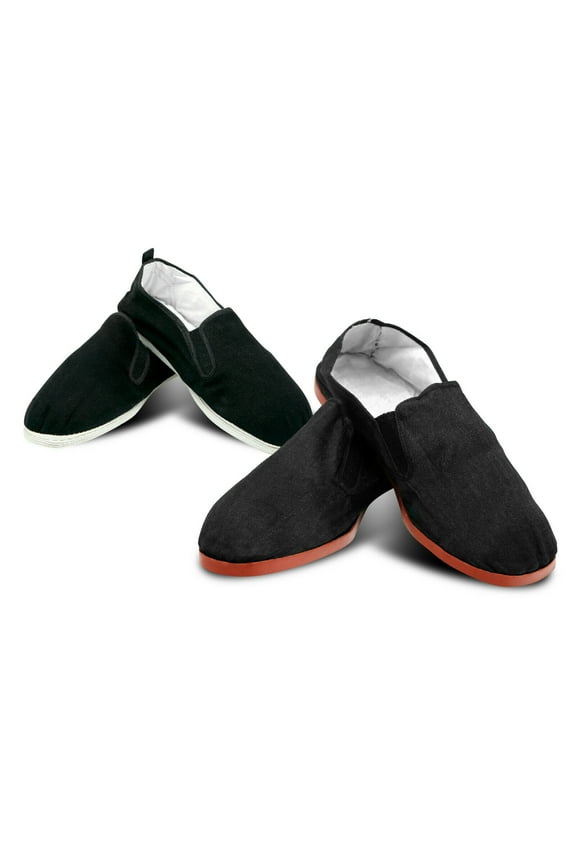 Kung Fu Tai Chi Shoes Martial Arts Rubber/Cotton Sole Slip On Ninja Slippers (CT, #12 US Men's)