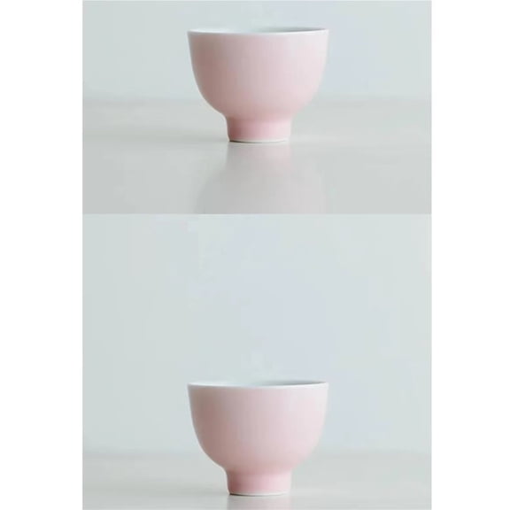 Kung Fu Tea Personal Master Cup Mug Peach Pink Glaze Ceramic Tea Cup White Porcelain Acacia Cup Drinkware Tea Cup 35ml 2pc/Set