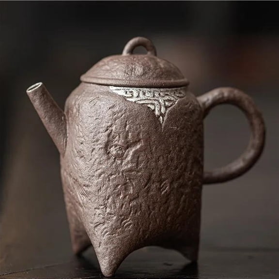 Kung Fu Tea Teaware Decoration Gift Bronze Glaze Teapot 160ml Aesthetic Old Rock Mud Pot Tea Maker Kettle With Filter