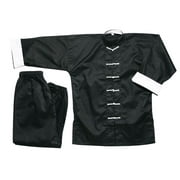 Kung Fu Uniform Tai Chi Uniform-Black w/ White Knot Cord Frogs buttons Uniform