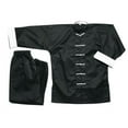 thumbnail image 1 of Kung Fu Uniform Tai Chi Uniform-Black w/ White Knot Cord Frogs buttons Uniform, 1 of 2