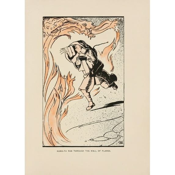 Kung-fu ran through the wall of flames (1910) Poster Print by Norman Hinsdale Pitman (24 x 36)